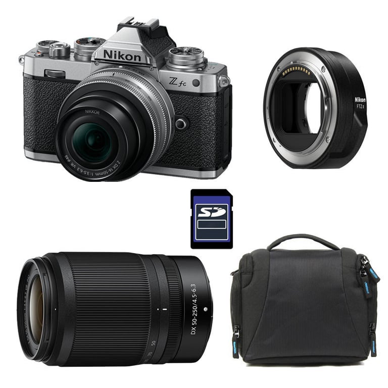 NIKON Z fc + Z 16 50 + Z 50 250 + Sac + Carte SD 8 Go + Adaptateur FTZ II Neuf