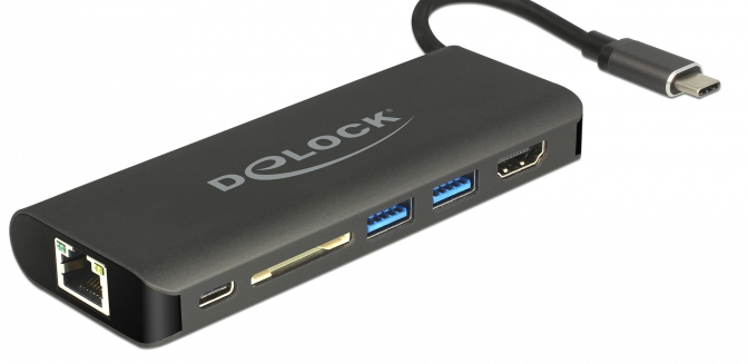 DeLOCK 87721 Docking Station USB 3.2 Gen 1 (3.1 Gen 1) Type-A Nero