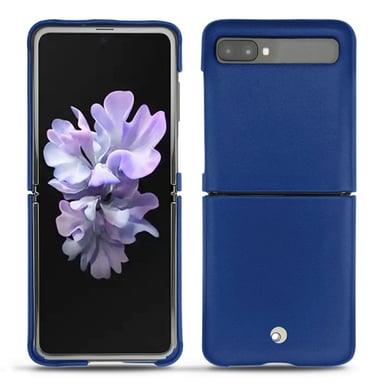 Coque cuir Samsung Galaxy Z Flip -  - Bleu - Cuir lisse