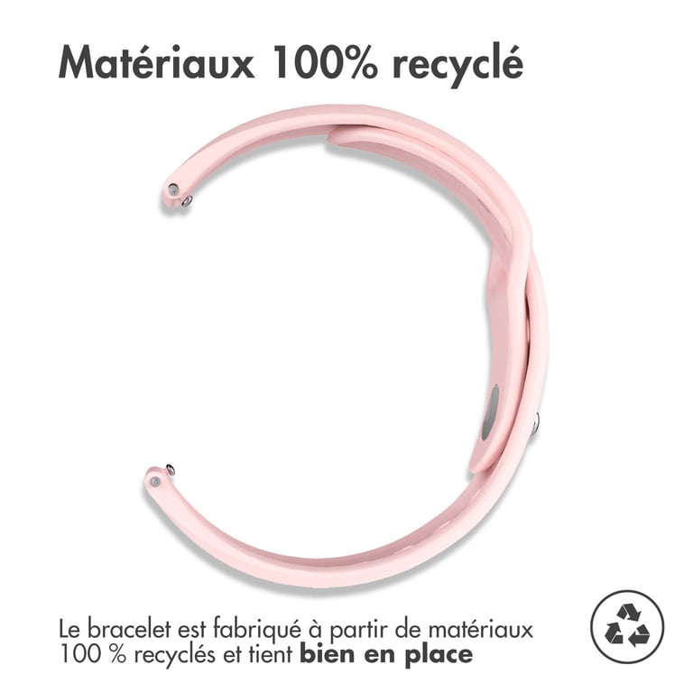imoshion Bracelet sport en silicone - Connexion universelle 22 mm - Rose - Neuf