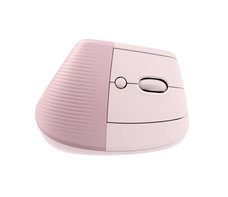 Logitech Lift Ergonomic Vertical Wireless Mouse, Bluetooth o Logi Bolt USB Receiver, Silent - Rosa