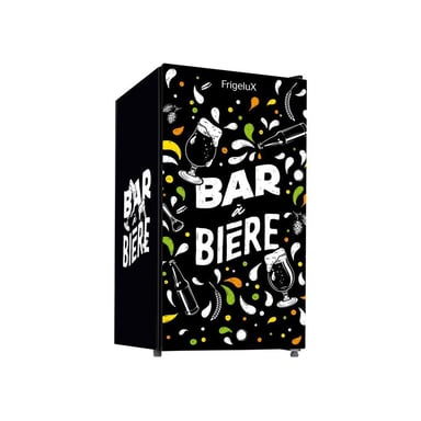 Réfrigérateur bar à bière FRIGELUX BAB89NEG 88 L porte vitrée sérigraphiée LED 39 dB thermostat mécanique classe E Noir