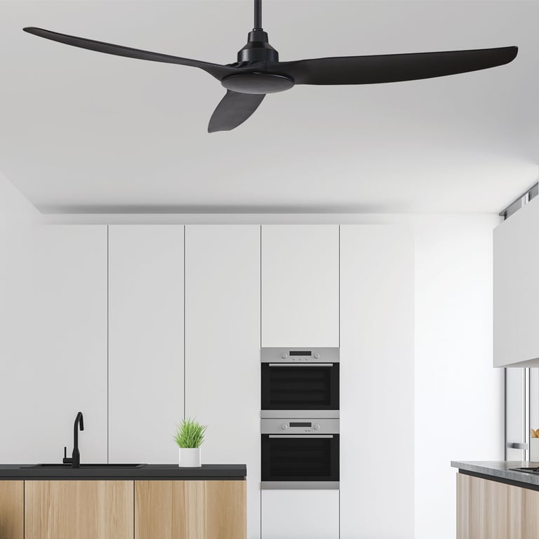 Fanelite Ventilateur de plafond 132 cm FANDC52N BK Moteur DC 3 pales SANS LUMIÈRE Silencieux Neuf - vue 2