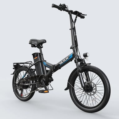 Vélo électrique pliable VARUN C20-1 pour adulte avec moteur 250 W et batterie amovible 48 V 13 Ah