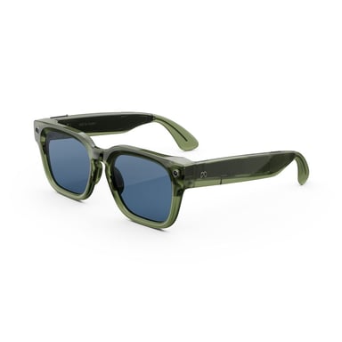 Lunettes connectées Meta Fury Racing IA caméra audio à conduction ouverte Vert monture Lenses bleu foncé