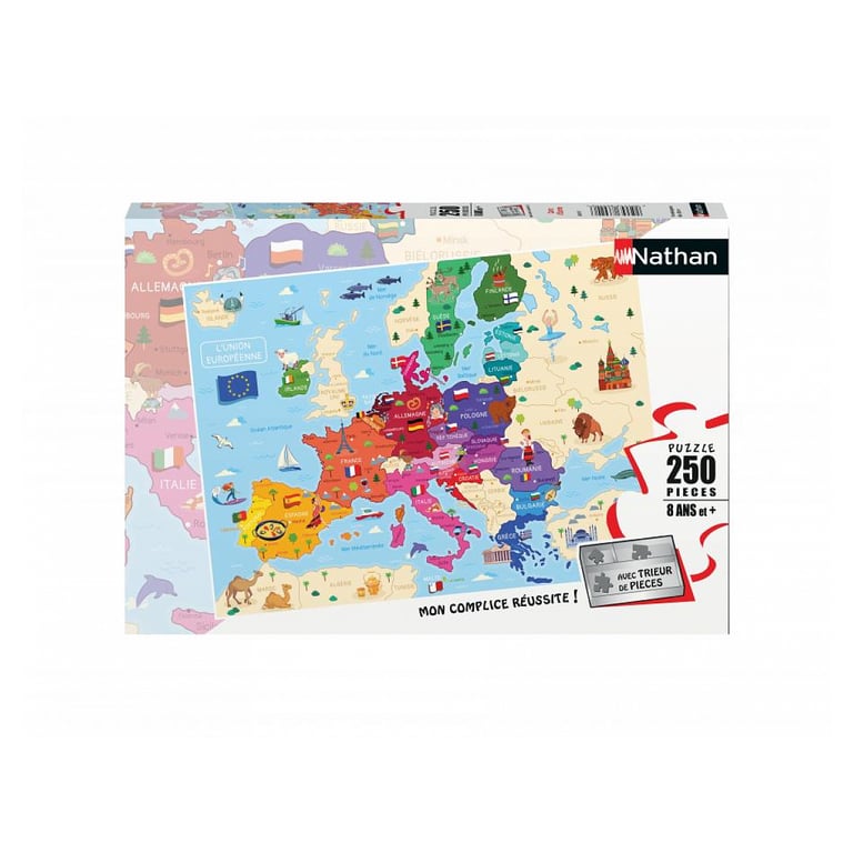 Puzzle 250 pièces : Carte d'Europe Ravensburger Nathan - vue 2