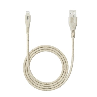 WE Biosourced Cable USB A a Lightning 2.4A, certificado MFi - Cable y embalaje fabricados con productos ecológicos - Longitud 1 Metro