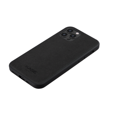 Coque en Suéde Alcantara pour Apple iPhone 12/12 Pro, Noir Minuit