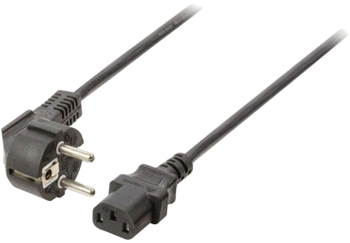 NEDIS Power Cable - Schuko Male Angled - IEC-320-C13 - 2.0 m - Noir