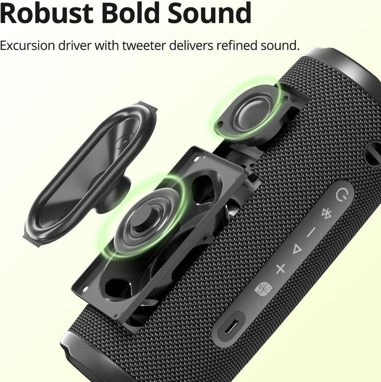 Tronsmart Mirtune C3 Plus : Haut parleur stéréo Bluetooth portable puissant de étanche IPX7 autonomie de 18 heures appairage stéréo Bluetooth 5.3 idéal pour 'extérieur la maison et les fêtes Neuf - vue 3