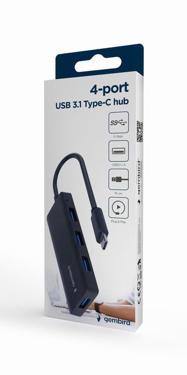 Gembird UHB CM U3P4 02 station d'accueil Avec fil USB 3.2 Gen 1 3.1 Gen 1 Type C Neuf - vue 2