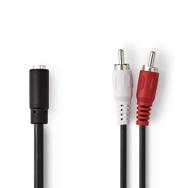 Nedis CAGB22255BK02 câble audio 0,2 m 2 x RCA 3,5mm Noir - Neuf