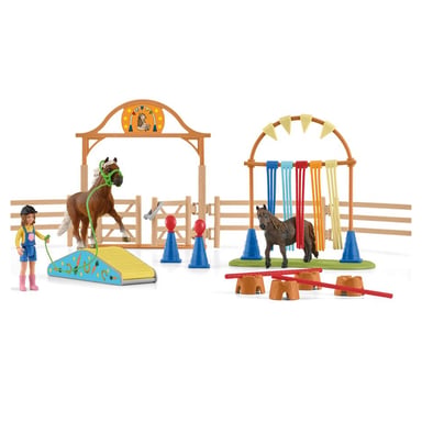 Set d'Entraînement d'Agilité pour Poney avec Figurines et Objets de Jeu