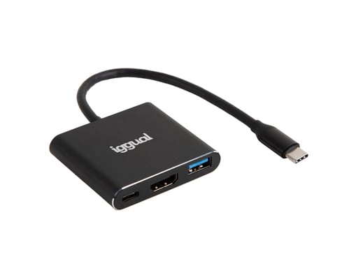 iggual Hub tipo C 3 en 1 HDMI USB3.0 PD100W