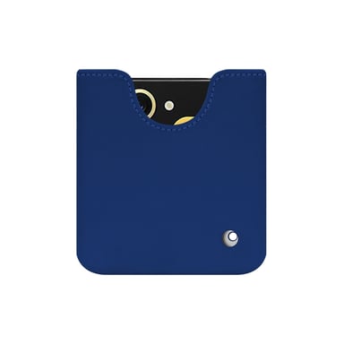 Pochette cuir Samsung Galaxy Z Flip6 -  - Bleu - Cuir lisse