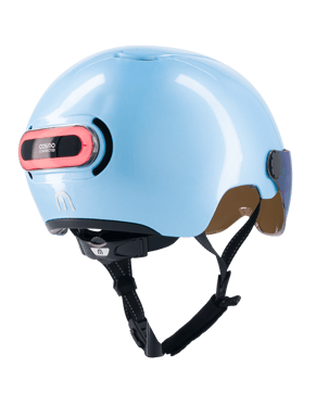 Cosmo Fusion+ Taille S, Bleu Ciel- Casque avec éclairage Vélo Arrière Intelligent et Connecté - Assurance Individuelle ALLIANZ offerte durant 1 an