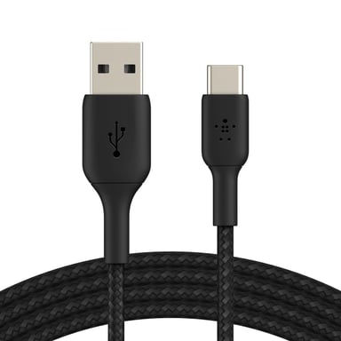 Câble à gaine tressée USB-C vers USB-A BOOST?CHARGE™ (2 m) Noir