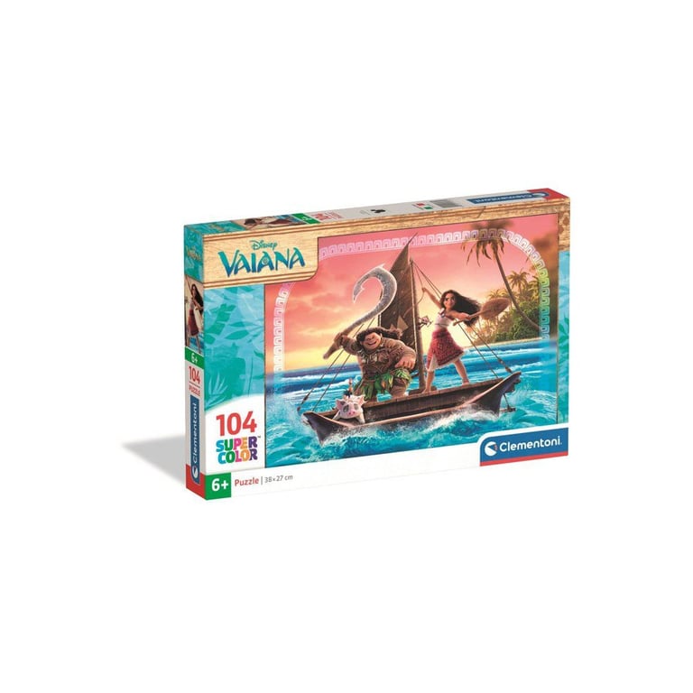 Puzzle Clementoni Vaiana 2 Super Color 104 pièces 38 x 27 cm pour enfants dès 6 ans - Neuf