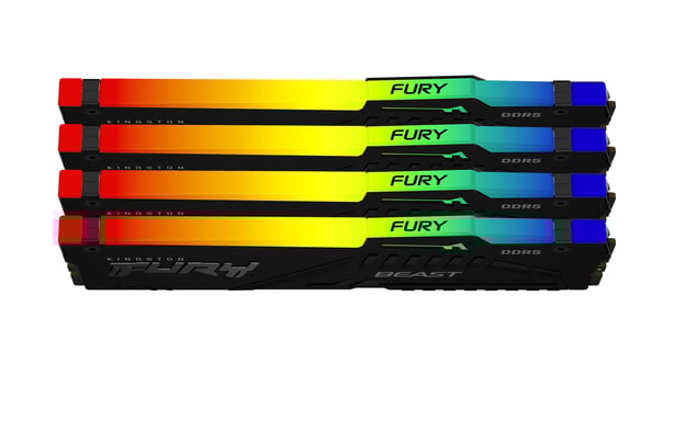 Kingston Technology FURY Beast 128 GB 5600 MT/s DDR5 CL40 DIMM (Kit de 4) RGB XMP