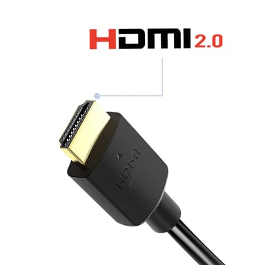 Swissten Cable HDMI 2.0 4K 60Hz TV, oro, 1m Negro