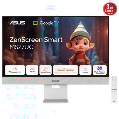 ASUS ZenScreen Smart Monitor MS27UC écran plat de PC 68,6 cm (27'') 3840 x 2160 pixels 4K Ultra HD LCD Gris