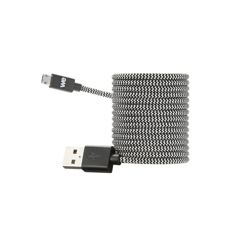 WE Câble USB/Micro USB Nylon Tressé 2m - Recharge et transfert de données