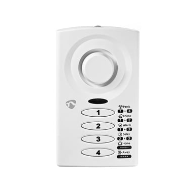 Nedis Alarma de Puerta y Ventana con Teclado Sirena 85 dB Sensor Magnético Blanco