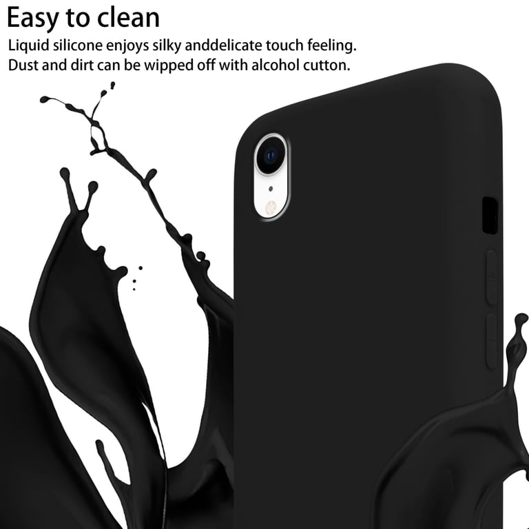 Tour de cou chaîne pour Apple iPhone XR en LIQUID BLACK Housse de protection en silicone avec cordelette réglable