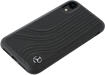 Funda de piel auténtica Mercedes-Benz New Bow II perforada para Apple iPhone XR, Negro