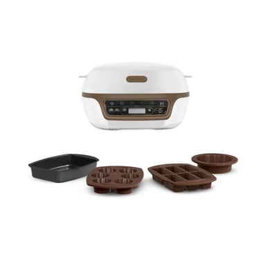 TEFAL Cake Factory + KD802112 Creatore di torte intelligente - Bianco / marrone metallizzato