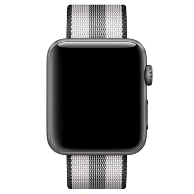 Bracelet en nylon tressé pour Apple Watch Series 1 t/m 11 / SE / Ultra (44/45/46/49 mm) - Black Stripe