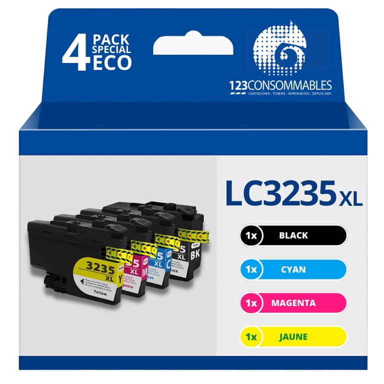 Pack compatible avec BROTHER LC 3235 4 cartouches Neuf