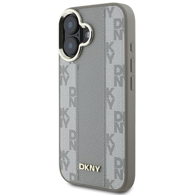 Étui DKNY pour iPhone 16 6.1'' beige étui rigide  Checkered Pattern Magsafe