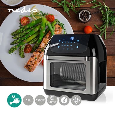 Nedis KAAFO300EBK friteuse Unique 12 L Autonome 1500 W Friteuse d'air chaud Noir