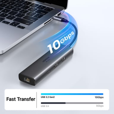 Ugreen REVODOK 6-IN-1 4K@60HZ HDMI ETH DOCK Station d'accueil Gris