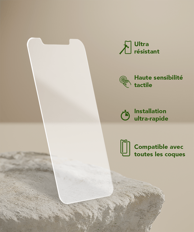 Protège écran Plat iPhone XR / 11 Eco-conçu avec kit de pose Just Green -  Just Green