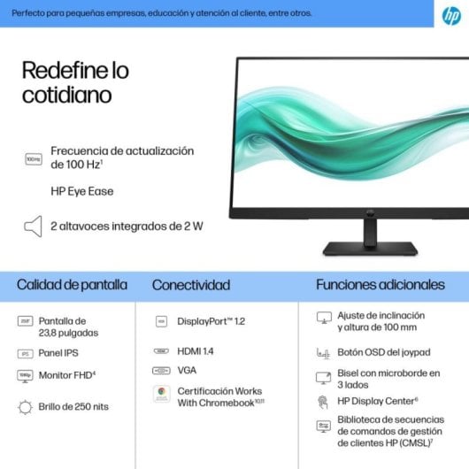 Moniteur HP Série 3 Pro 324ph 23 8 FullHD 100Hz IPS Haut parleurs 5ms - vue 4