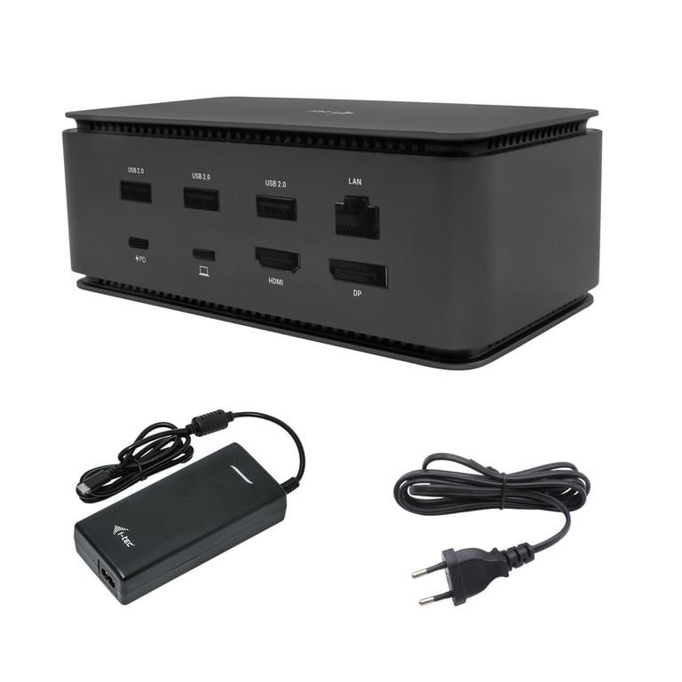 i tec Metal USB4 Docking station Dual 4K HDMI DP with Power Delivery + Universal Charger Neuf