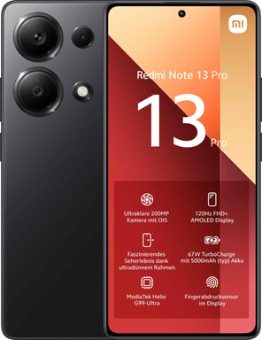 Xiaomi Redmi Note 13 Pro 16,9 cm (6.67'') Ranura híbrida Dual SIM Android 13 4G USB Tipo C 8 GB 256 GB 5000 mAh Negro