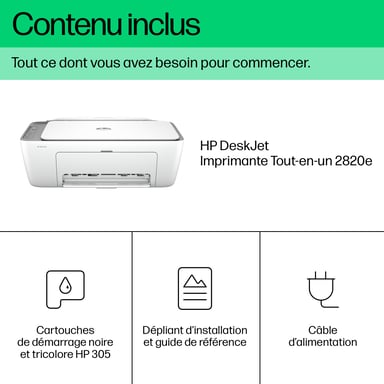 HP DeskJet 2820e Sans fil All-in-One Couleur Imprimante, Instant Ink; copieur, scanner
