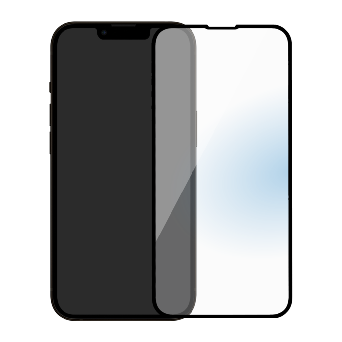Protection d'écran antibactérienne en verre trempé ultra-résistant (100% de surface couverte) pour Apple iPhone 14 Plus, Noir