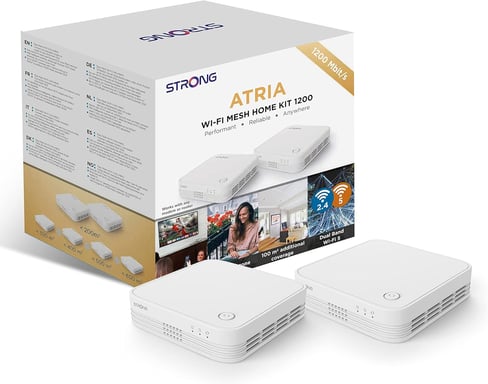 Strong WI-FI MESH HOME KIT 1200 sistema Wi-Fi mesh a doppia banda (2,4 GHz / 5 GHz) Wi-Fi 5 (802.11ac) Bianco 3 Interno