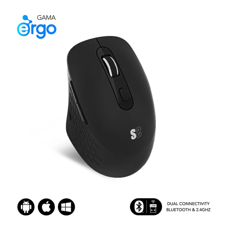 Souris SUBBLIM SUBMO-EDCUR01 – Optique 1600 DPI, Bluetooth + USB
