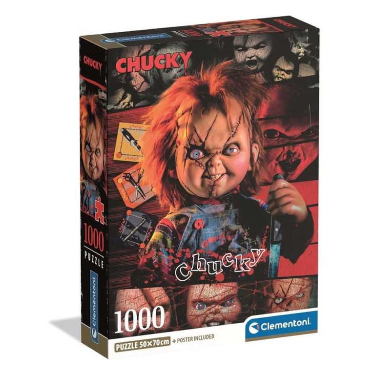 Puzzle Compact Clementoni Chucky 1000 pièces 50 x 70 cm rouge, noir et bleu - Neuf