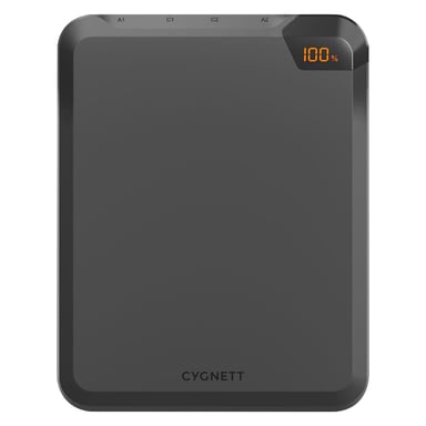 CYGNETT Powerbank vertical GreenPWR Series 4 puertos 25 000mAh 100W con soporte Negro