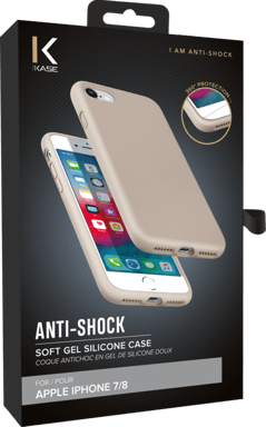 Custodia antiurto in morbido silicone gel per Apple iPhone 7/8, Pebble Grey