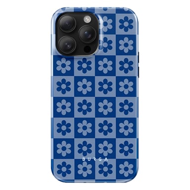 Cover per iPhone 14 Pro Damier e fiori serie Bloom Boom
