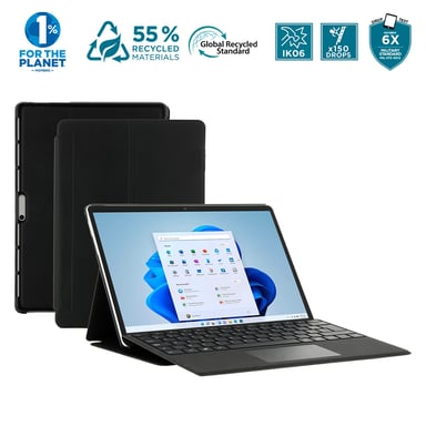 Mobilis RE.LIFE 33 cm Nero - Borsa per laptop e custodia protettiva ecologica per Microsoft Surface Pro 8 13''