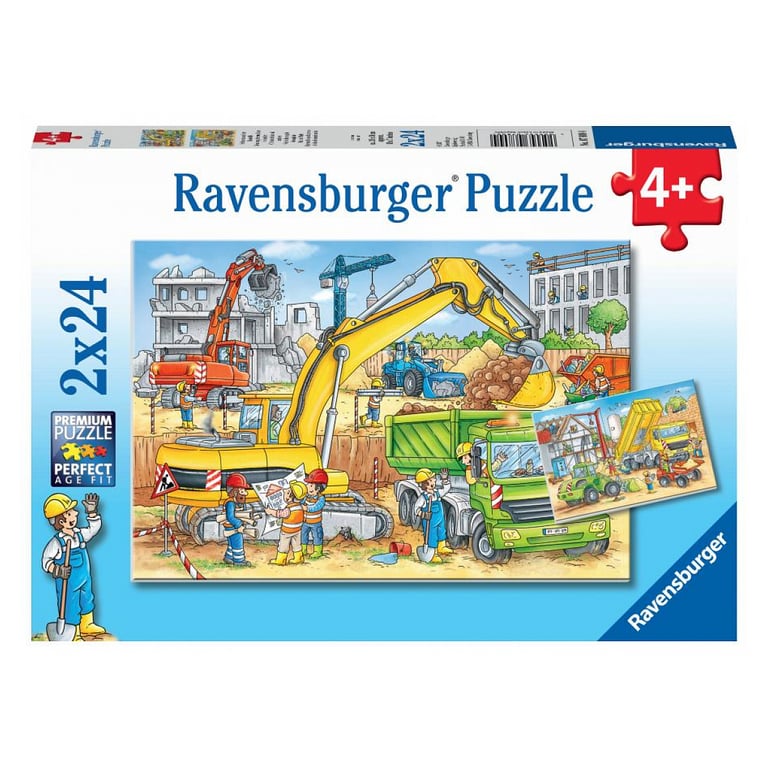 Puzzles 2 x 24 pièces : Beaucoup de travail sur le chantier Ravensburger France - vue 3