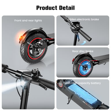 iScooter W6 Monopattino elettrico 500W 10 pollici pieghevole City Commuter Scooter 36V7.8Ah con Bluetooth